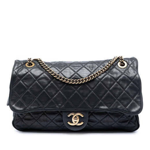 Large Quilted Iridescent Calfskin Shiva Flap - Image 1