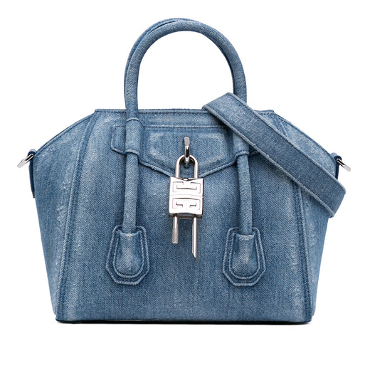 Mini Denim Antigona Lock Bag - Image 1