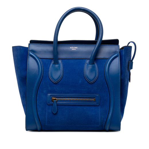 Mini Suede and Calfskin Luggage Tote - Image 1
