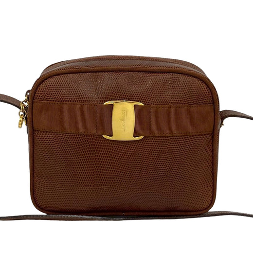 Lizard Embossed Leather Vara Crossbody - Image 1