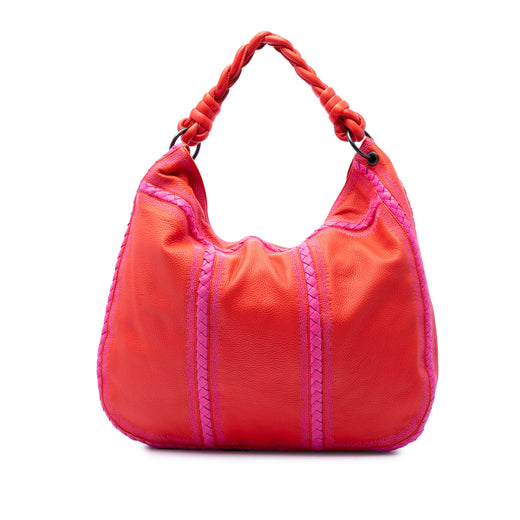 Intrecciato Trimmed Washed Cervo Deerskin Shoulder Bag - Image 1
