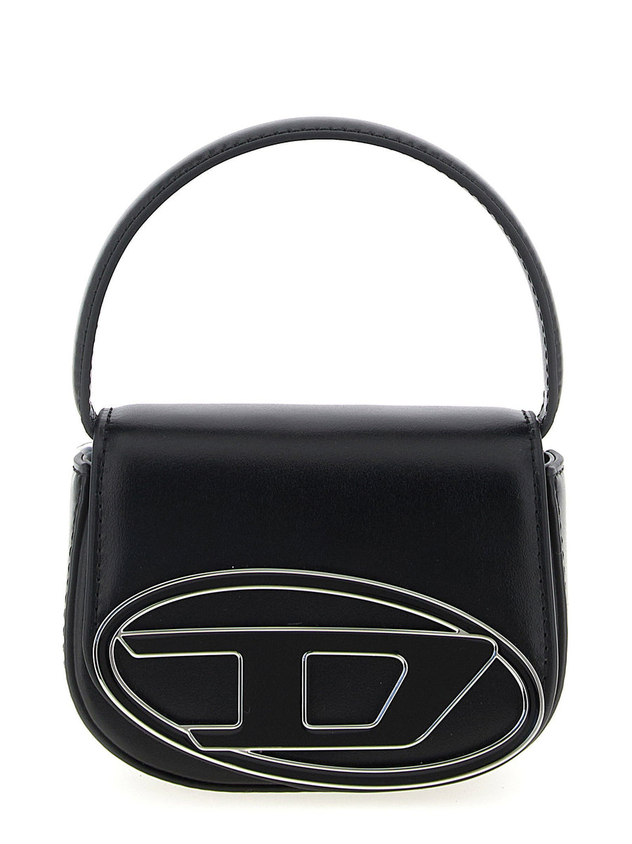 Diesel Logo-Embellished Leather Shoulder Bag — Black