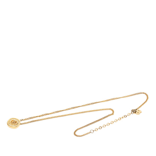 Gold Plated Strass CD Logo Pendant Necklace - Image 1