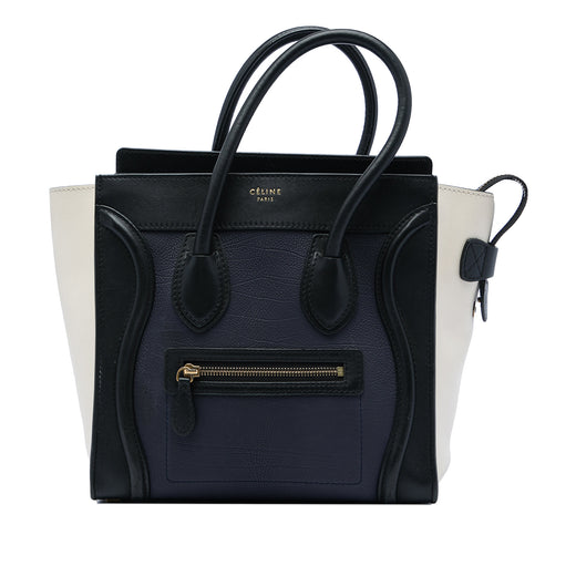 Micro Tricolor Leather Luggage Tote - Image 1