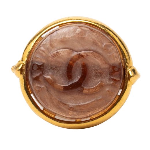 CC Gold Plated and Glass Round Ring - Image 1