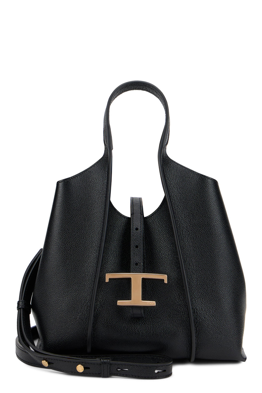 Tods Pebbled Calfskin Shoulder Bag — Black