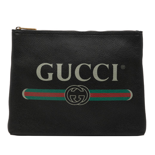 Medium Calfskin Logo Portfolio Clutch - Image 1