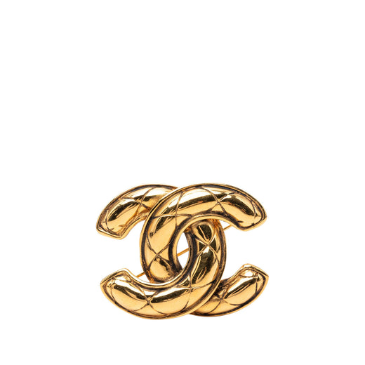 CC Gold Plated Quilted Brooch - Image 1