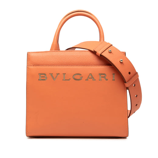 Smooth and Pebbled Calfskin Logo Tote - Image 1