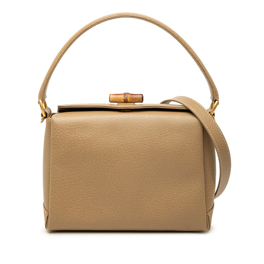 Grained Calfskin Bamboo Satchel - Image 1