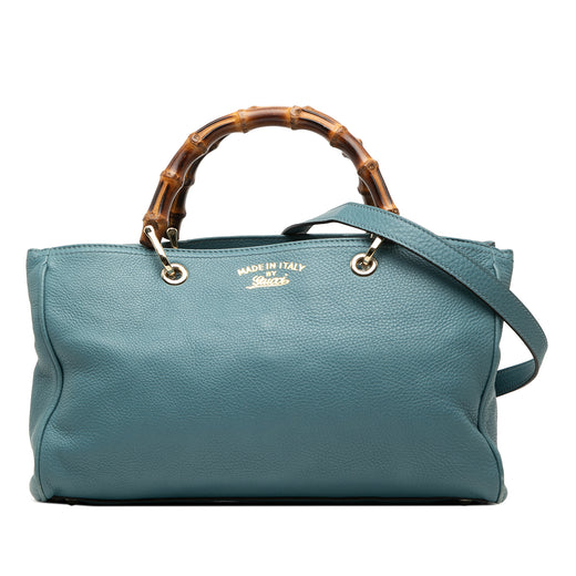 Medium Calfskin Bamboo Shopper Satchel - Image 1