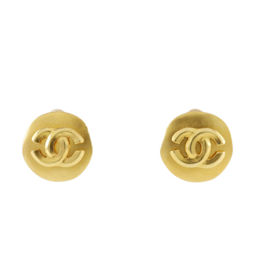 CC Gold Plated Round Clip On Earrings - Image 1