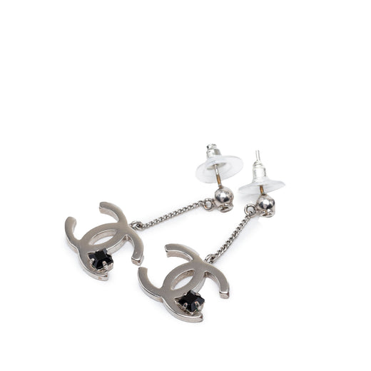 CC Brass Strass Dangle Push Back Earrings - Image 1