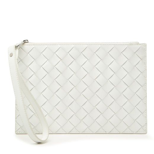 Leather Intrecciato Clutch - Image 1