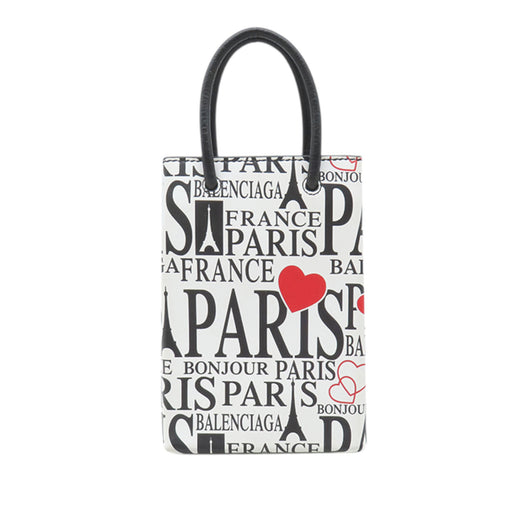 Mini Calfskin Bonjour Paris Shopping Phone Holder - Image 1