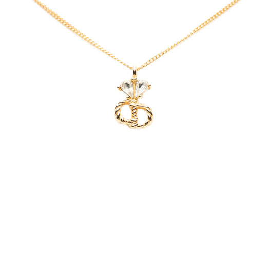 Gold Plated Crystal CD Logo Pendant Necklace - Image 1