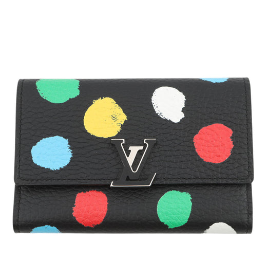 Yayoi Kusama Taurillon Capucines Compact Wallet - Image 1