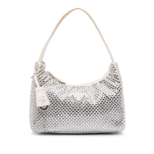 Mini Satin Crystal Re-Edition 2000 Shoulder Bag - Image 1