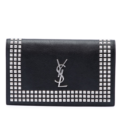 Studded Leather Monogram Clutch - Image 1