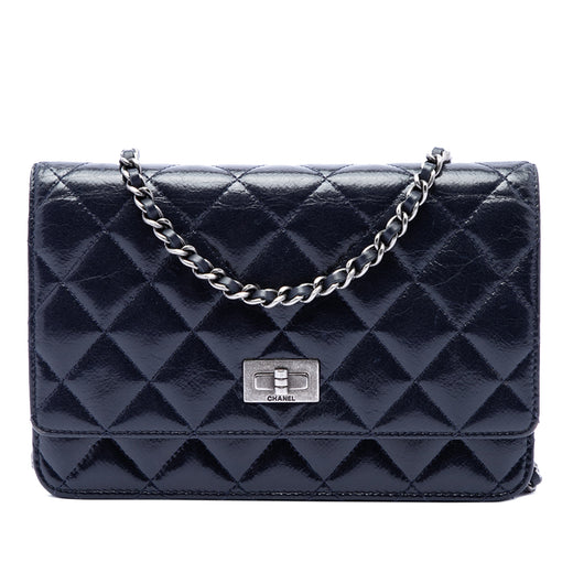Quilted Shiny Aged Calfskin Reissue 2.55 Wallet on Chain - Image 1