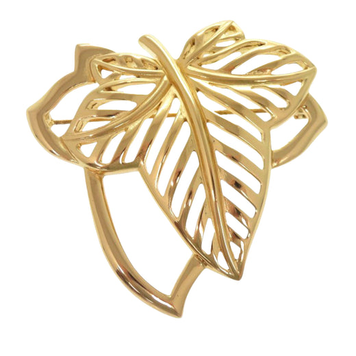 Gold Plated Leaf Brooch - Image 1