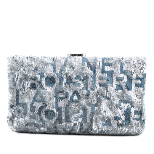 Satin Sequin Embroidered La Pausa Evening Clutch - Image 1