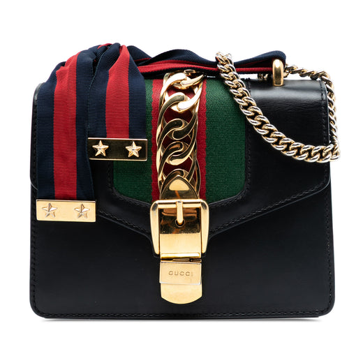 Mini Leather Web Sylvie Chain Crossbody - Image 1