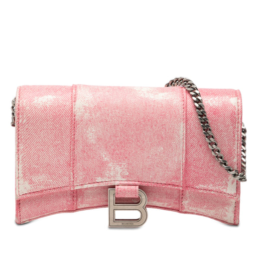 Nappa Denim Printed Hourglass Wallet on Chain - Image 1