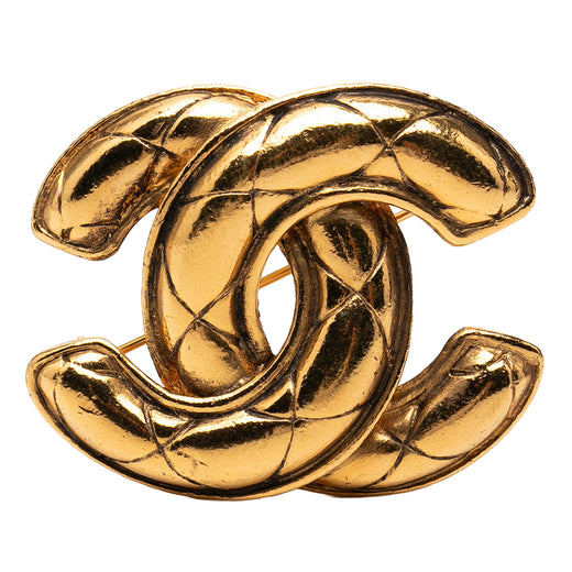 CC Gold Plated Quilted Brooch - Image 1