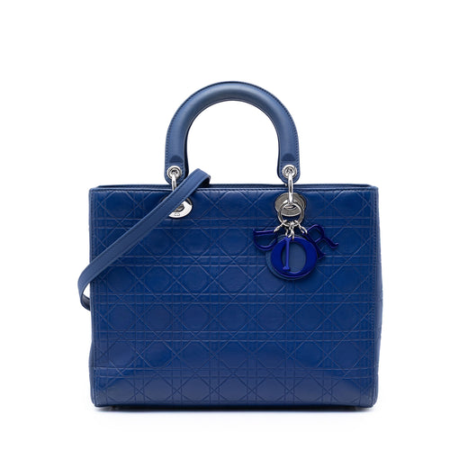 Large Ultra Matte Calfskin Cannage Embossed Lady Dior - Image 1