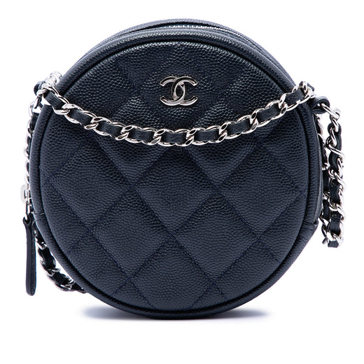 CC Quilted Caviar Round Crossbody - Image 1
