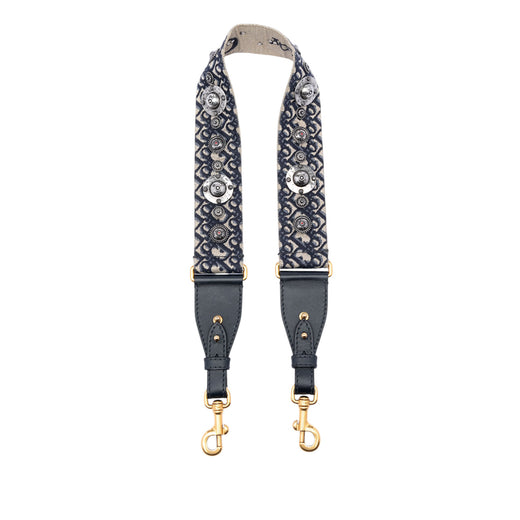 Oblique Embroidered Canvas Studded Shoulder Strap - Image 1
