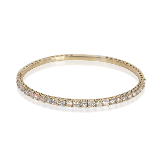 Yellow Gold Diamond Flexible Bangle Bracelet 14k