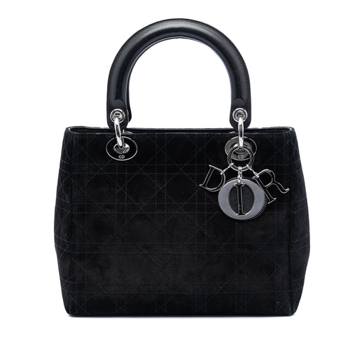 Medium Suede Cannage Lady Dior