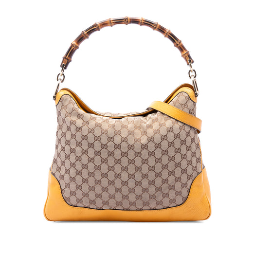 GG Canvas Bamboo Diana Satchel - Image 1