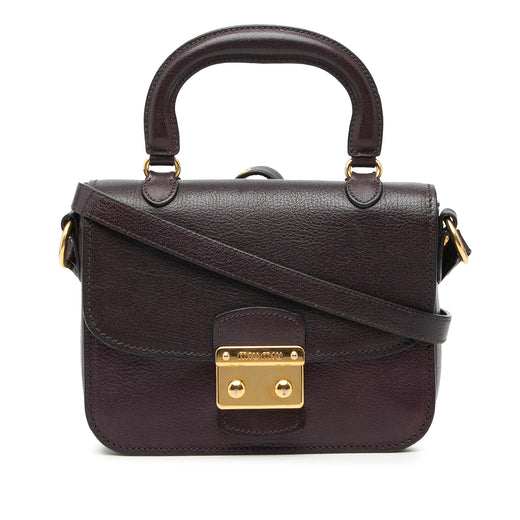 Bicolor Goatskin Madras Top Handle Satchel - Image 1