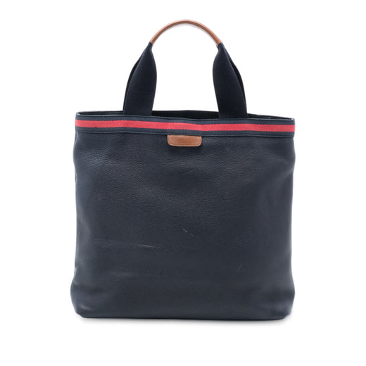 Leather Web Tote - Image 1