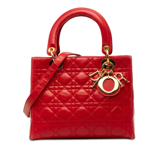 Medium Lambskin Cannage Lady Dior - Image 1