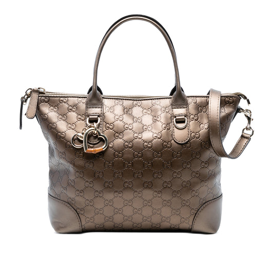 Metallic Guccissima Heart Bit Tote - Image 1