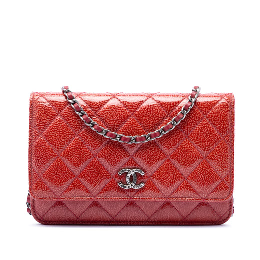 Paris Dallas CC Quilted Patent Goatskin Wallet on Chain - Image 1