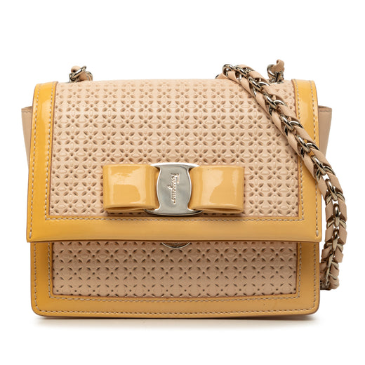 Mini Patent Trimmed Perforated Leather Vara Ginny Crossbody - Image 1