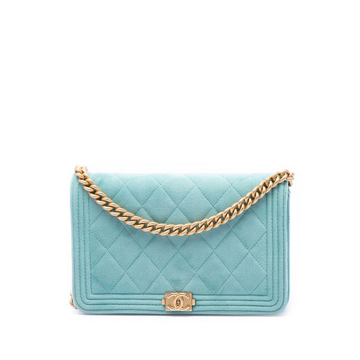 Quilted Velvet Boy Wallet On Chain - Image 1