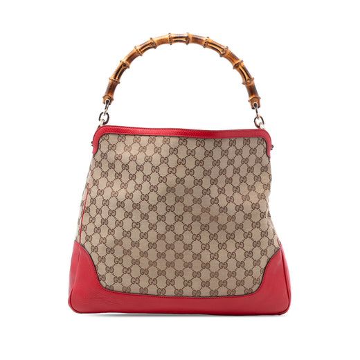 GG Canvas Bamboo Diana Satchel - Image 1