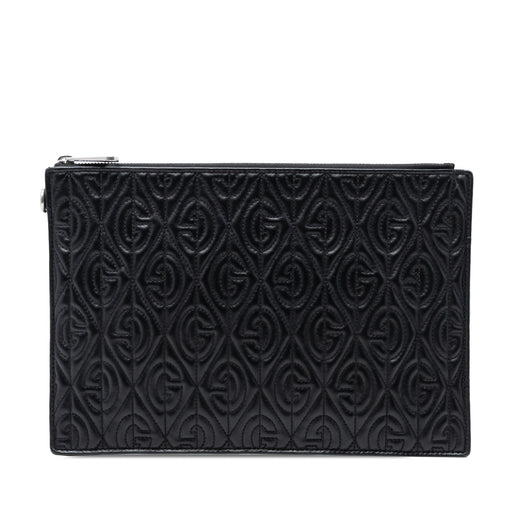 Quilted Leather G Rhombus Zip Clutch - Image 1