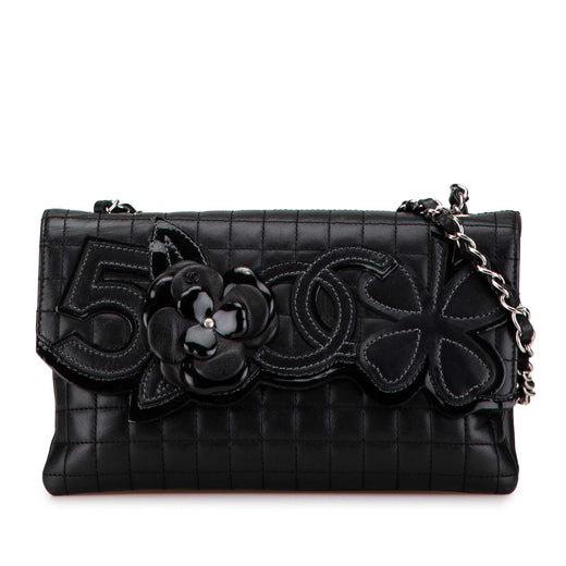 Choco Bar Calfskin Camellia No. 5 CC Shoulder Bag - Image 1
