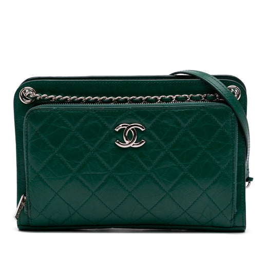CC Quilted Crinkled Calfskin Front Pocket Crossbody - Image 1