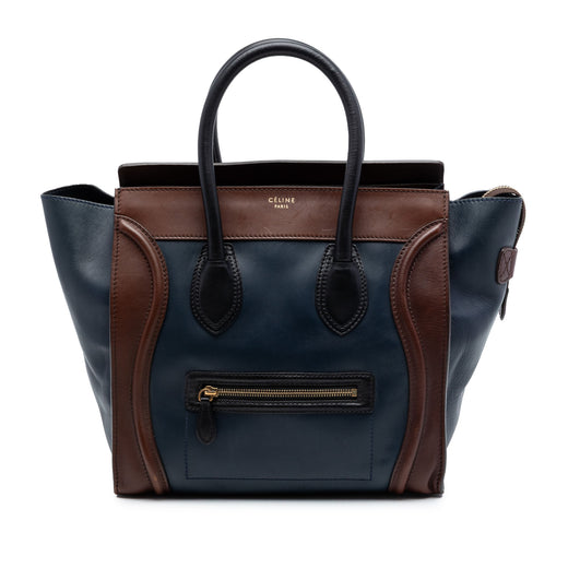 Mini Tricolor Leather Luggage Tote - Image 1