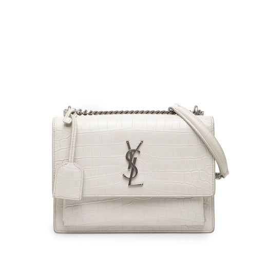 Medium Croc Embossed Leather Monogram Sunset Crossbody - Image 1
