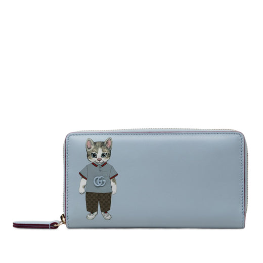 Yuko Higuchi Calfskin Cat Boris Zip Around Wallet - Image 1