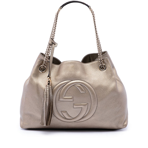 Medium Metallic Calfskin Soho Chain Tote - Image 1